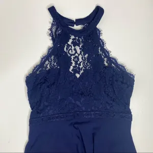 Lulu’s Dance All Evening Navy Lace Halter Neck Maxi Evening Gown L thumbnail 7