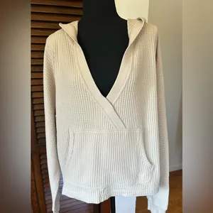 Three Dots Thermal Pullover Hoodie Size Large thumbnail 4