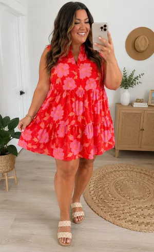 Chic Soul Floral Mini Dress thumbnail 1