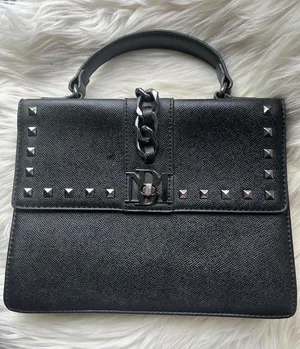 Badgley Mischka Black Leather Studded Satchel thumbnail 1