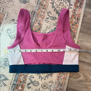 Nike Pink and Navy Sports Bra size Medium retro style thumbnail 4