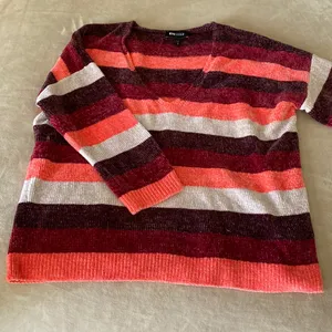 Express vneck multi-striped sweater thumbnail 4