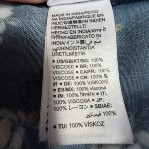 Caralyn Mirand x The Drop Navy Floral Print Wide‎ Leg Viscose Pants Small Boho thumbnail 6