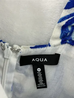 Aqua White Dress with Blue Floral Print 1163 thumbnail 5
