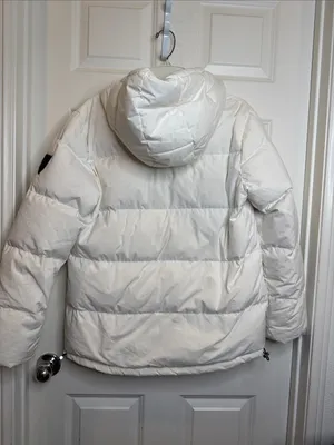 NWOT Two by Vince Camuto White Hooded Puffer winter Jacket sz Medium thumbnail 8