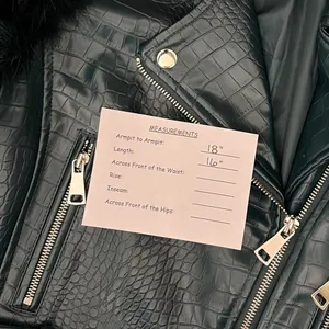 AZALEA WANG Nolla Faux Fur Arms Croc Moto Jacket Jade Green Vegan Leather Medium thumbnail 15