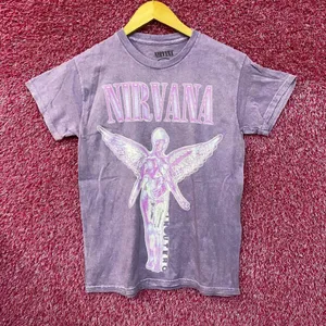 Nirvana In Utero Live 93 Tour Dates & Art Grunge Band Tee S thumbnail 1