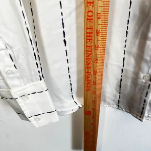 Career Blouse Womens‎ Large Button Shirt White Striped Work Office thumbnail 6