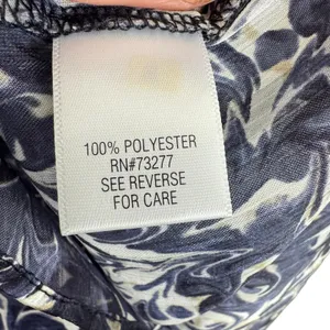 Simply Vera Vera Bradley Black Blue Sheer Blouse‎ Large thumbnail 7