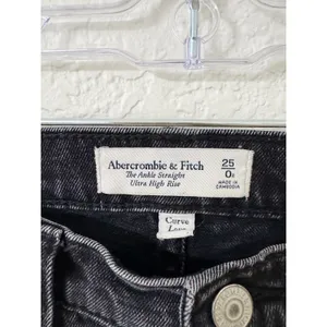 Abercrombie & Fitch The Ankle Straight Ultra High Rise Curve Love Jeans 25 Black thumbnail 4
