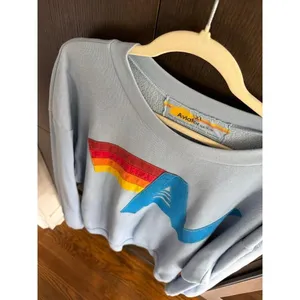 Aviator Nation LOGO STITCH CREW SWEATSHIRT RELAXED ICE women's XL thumbnail 2