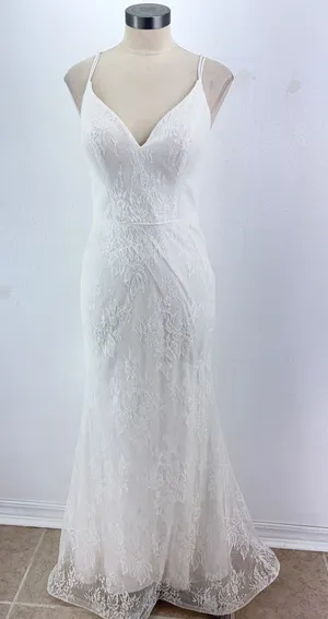 NWT Jessica McClintock by Clarisse Gown Ivory Lace Sequin Open Back 8 thumbnail 1