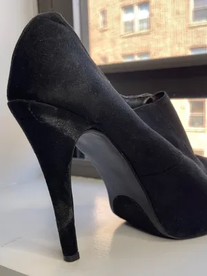 Rampage Black Suede High Heel Booties thumbnail 7