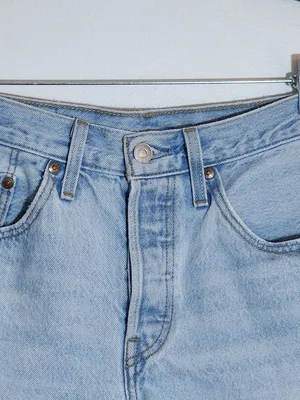 Levi's 501 Light Wash Cutoff Denim Shorts Size 27 thumbnail 3