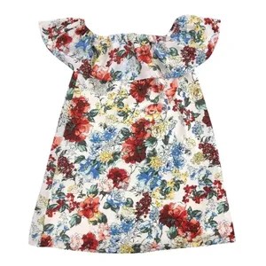 Abercrombie‎ & Fitch Floral Off-The-Shoulder Ruffle Mini Dress White Small thumbnail 4
