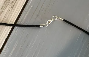 Handmade Awesome Necklace Black Cord W Beach Stone Pendant thumbnail 5