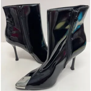 INC International Concepts Boots Size 5 Black Patent Pointed Toe Stiletto‎ Heels thumbnail 7
