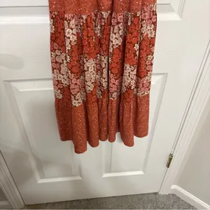 Band of Gypsies Orange, Red, and Pink Floral Patterned Sun Dress Size Small thumbnail 4