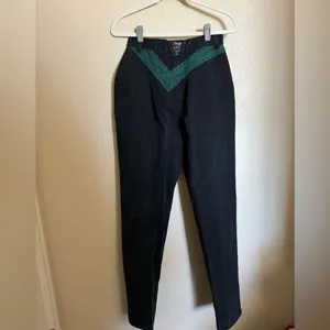 Vintage Blaze Equestrian Bareback‎ Riding Jeans Sz 26 Black Green Colorblock thumbnail 7