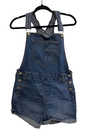RE generation by Celebrity Pink Denim Shortalls Medium Wash Blue Overalls Large‎ thumbnail 1