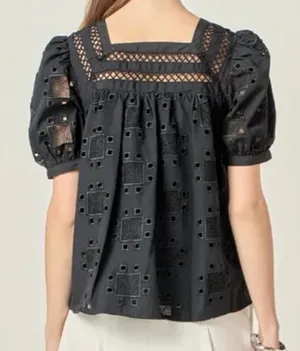 English Factory Square Neck Embroidered Top thumbnail 4
