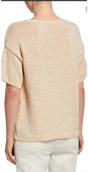 NWOT Women's Eileen Fisher Twisted Chainette Organic Cotton Sweater Size S Beige thumbnail 1