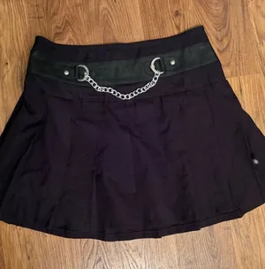 Royal Bones Daang Goodman Pleated Mini Skirt Size M Chain Belt Y2K Goth Punk thumbnail 1