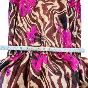 ASOS Maxi Dress Floral‎ Brown Zebra Off Shoulder Sz 8 Resort Vacation Cover Up thumbnail 6