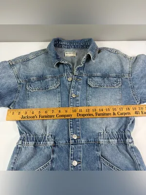WE THE FREE BY FREE PEOPLE Marci Cotton Denim Romper Women's Size Medium thumbnail 9