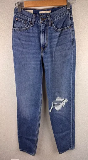 Levi's 80s Mom‎ Jeans Distressed Blue Denim Size 24 High Rise Casual Streetwear thumbnail 1