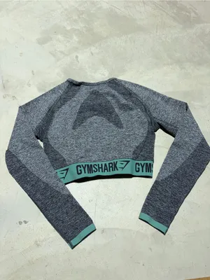 Gymshark Grey Seamless Long Sleeve Crop Top thumbnail 6