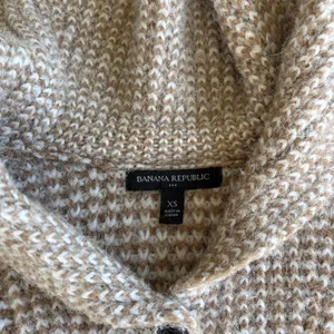 Banana Republic Oversized Cotton Sailor Sweater XS Wool Blend Waffle Knit Preppy thumbnail 3