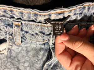 Nasty Gal Light Blue Leopard Wide-Leg Jeans thumbnail 4