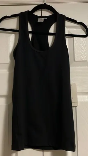 Emily Hsu Women’s Black Racerback Workout Tank Top thumbnail 1