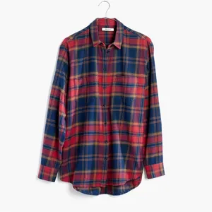 Madewell Flannel Oversized Ex-Boyfriend Shirt in Lewis Plaid thumbnail 3