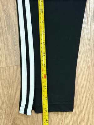 adidas Black Track‎ Pants with White Side Stripes thumbnail 3