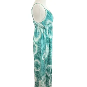 Sadie & Sage Green Linen Blend Tie Dye Maxi Dress M thumbnail 2