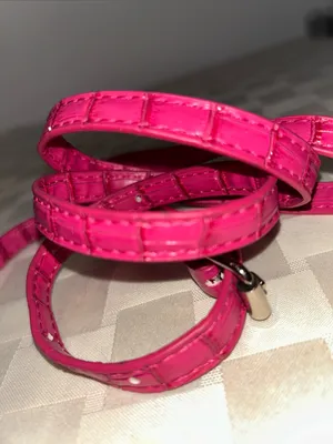 Source Unknown Hot Pink Croc-Embossed Strap with Silver Hardware thumbnail 3