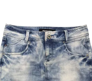 Pelham Jeans Distressed Denim Mini Skirt Women’s Size 28 Blue Stretch Y2K thumbnail 2