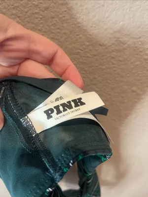Victoria’s Secret PINK Women’s Strappy Tartan Plaid Green Sports Bra Medium thumbnail 9