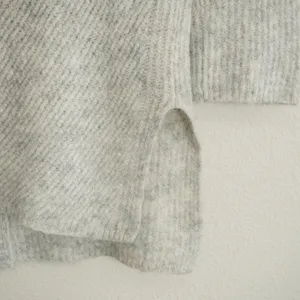 Point Sur J. Crew V-Neck Sweater Grey Alpaca Blend Button Back Coastal Cozy Soft thumbnail 4