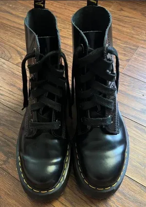 Dr. Martens 1460 black leather platform boots thumbnail 1