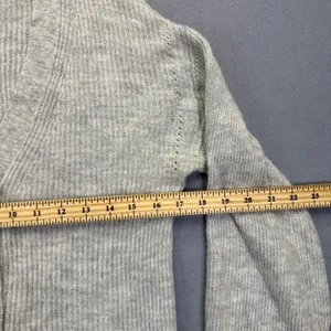 Quince‎ Womens Merino Wool Baby Alpaca Blend V-Neck Cardigan Gray Size M LK001 thumbnail 3