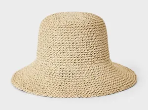 Universal Thread straw crochet bucket hat natural S/am thumbnail 1