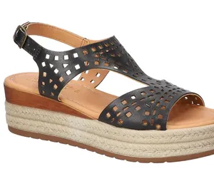 Bella Vita women’s Ann-Italy black Perforated Wedge Sandals shoes 8 extra wide thumbnail 1