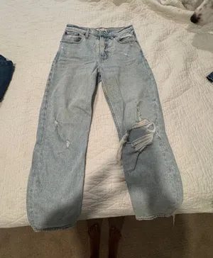 Light Blue Distressed Women's Jeans Abercrombie high rise 25s thumbnail 1