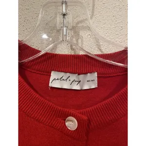 Petal + Pup Abner Cardigan Sweater Womens Small Red Crew Neck Button Knit thumbnail 3