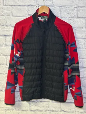 Lauren Ralph Lauren Active Puffer Fleece Jacket With Native Print Womens Size XL thumbnail 1