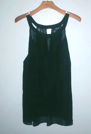 Torrid 3X Elegant Halter Black Keyhole Back Button Closure Dressy Formal Top thumbnail 1