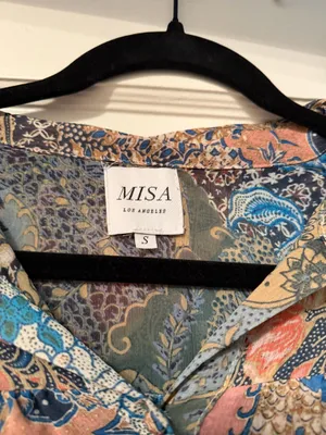 Misa Los Angeles Multicolor Paisley Tiered Mini Dress in Blue, Pink & Cream thumbnail 3